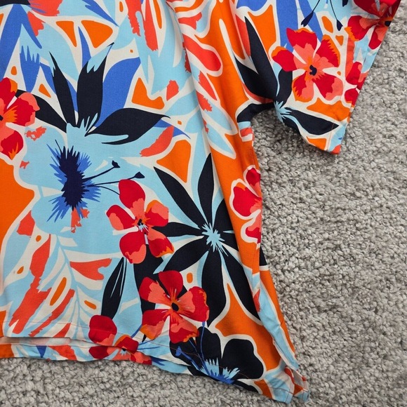 Soft Surroundings Top Women Large Multicolor Kimono‎ Cabana Bay Floral Beach - Picture 2 of 9